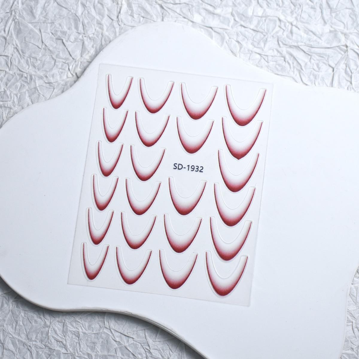 

Градієнтні наклейки для французького нейл-арту - наклейки з півмісяцем для класичного французького дизайну