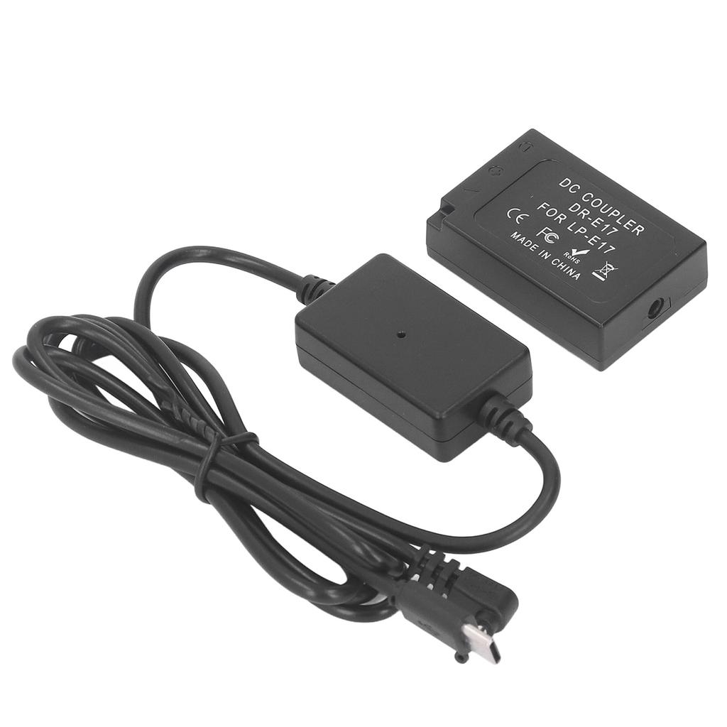 LP E17 Dummy Battery DR E17 DC Coupler with Type C Power Adapter Camera Dummy Battery for 760D 750D 77D 800D 850D M3 M5