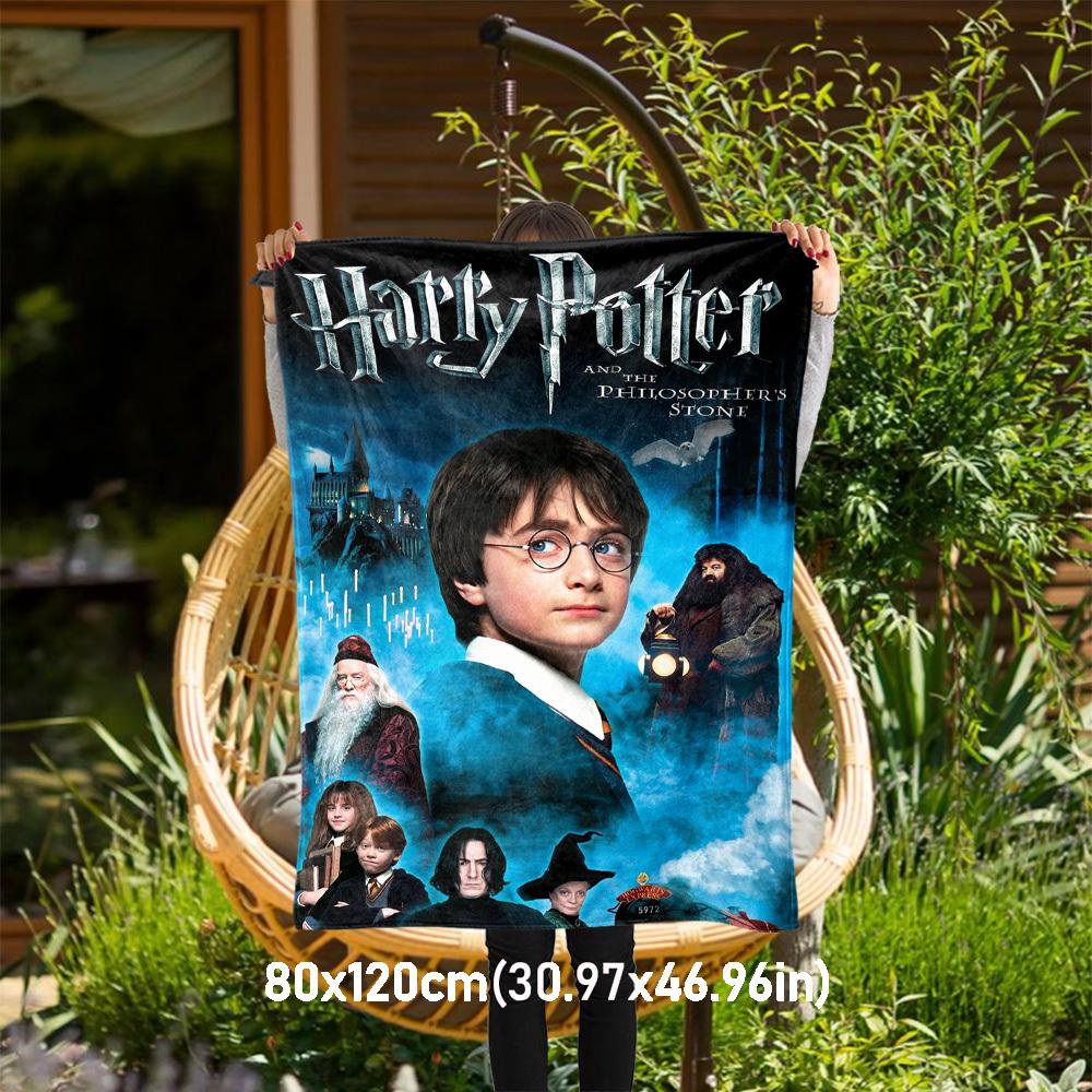 1 шт. Гарри Поттер, Хогвартс-Экспресс, Философский камень, Фланелевое одеяло для пикника и дома, Всесезонное, Мягкое, Теплое, для путешествий, Подарок для декора дома -1031268 80x120cm