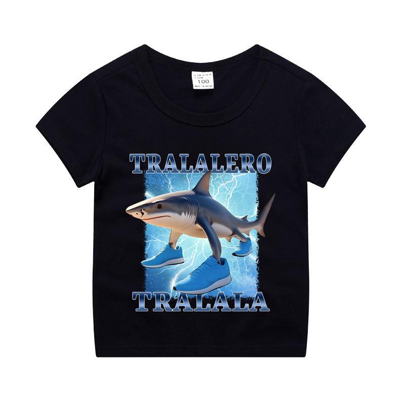 Italian Brainrot Boy Girl Cotton T-shirt Tung Tung Tung Sahur Kids Summer Clothing Funny Meme Children Short Sleeve Tops Unisex
