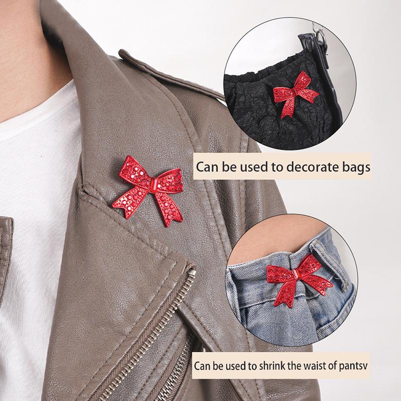 Strass Weihnachts Schleifen Broschen für Frauen Neujahrsparty Brosche Anstecknadel Weihnachtsdekorationszubehör Geschenke