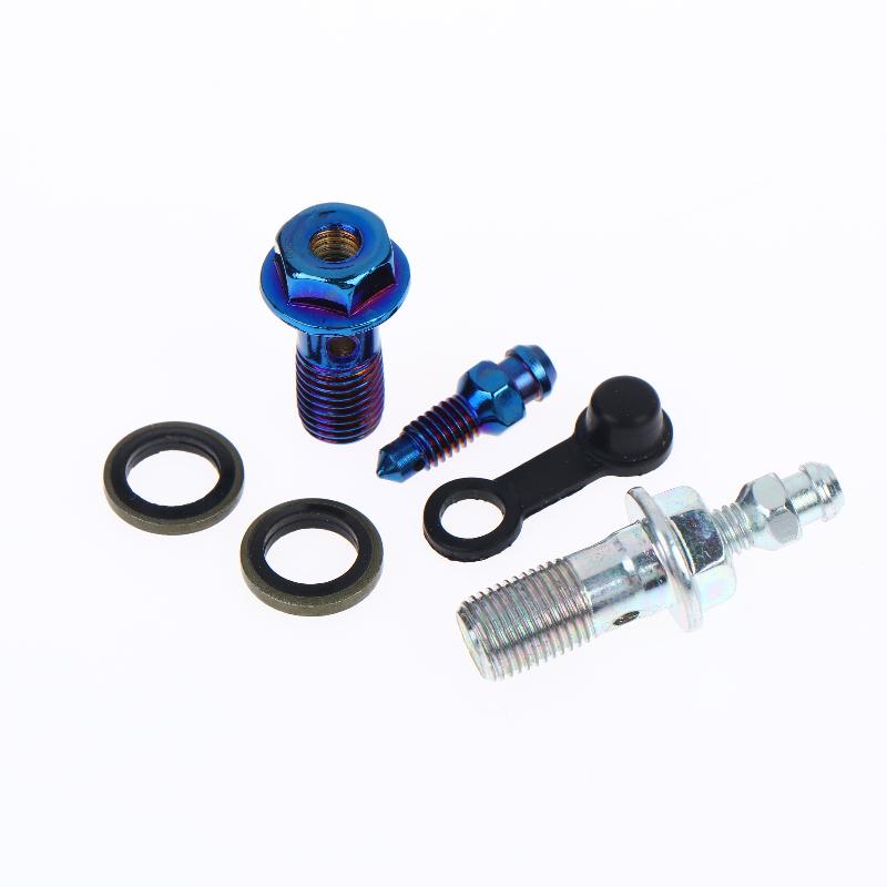 1 Conjunto de Acessórios para Motocicleta Parafuso de Sangria do Freio Parafuso Banjo M10*1.25Mm /1.0Mm Parafuso do Cilindro da Pinça de Freio para Liberação de Ar