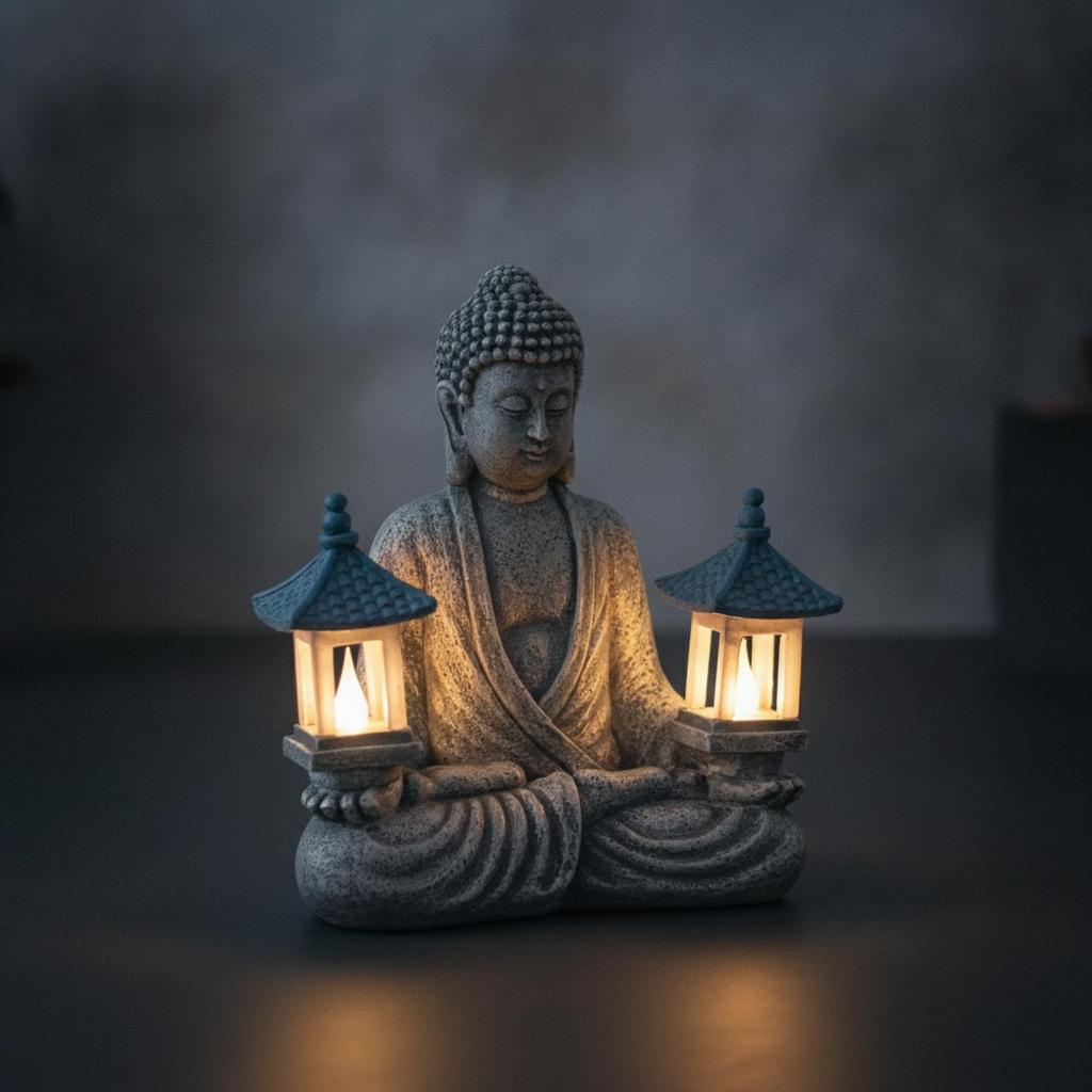 Harz Buddha Meditationsstatue Friedliches Dekoratives Ornament Beruhigend für den Eingangsbereich