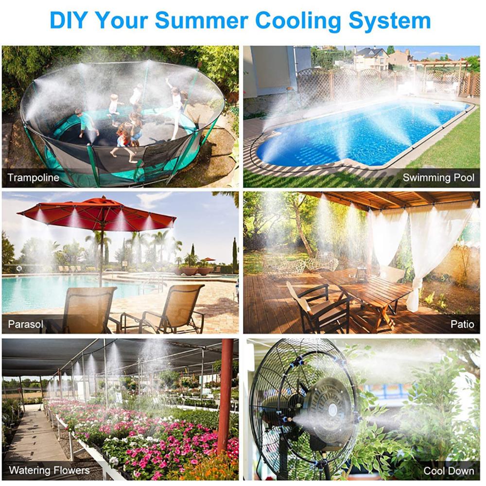 10Pcs Misting Atomization Nozzle Watering Kit 1/4"Slip Lock Low Pressure Garden Irrigation Cooling Landscaping Disinfect Sprayer