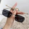 Rimless Rectangle Sunglasses Men Women 2025 Fashion New In Vintage Shades Eyewear Brand Design Ocean Lenses Sun Glasses