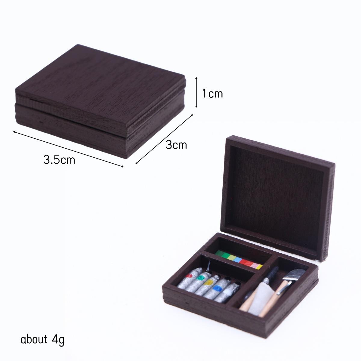 

1 шт. кукольный домик мини деревянная художественная рамка миниатюрная галерея сцена кукла картина реквизит масляная картина рамка пигмент коробка модель аксессуары 1Pc