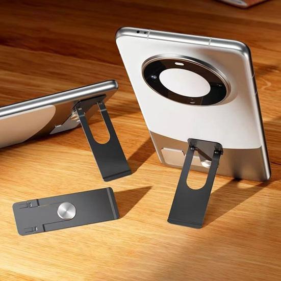 Mobile Phone Holder 360-degree Rotatable Metal Arm Adhesive Bracket Foldable Tablet Mount for Hands-Free Viewing