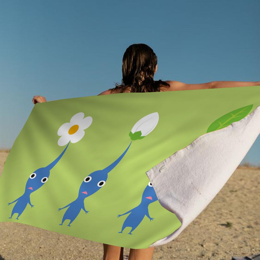 Pikmin Game Microfiber Blanket Quick Drying Beach Towels Oversized Printing Super Absorbent Pool Towel Blanket