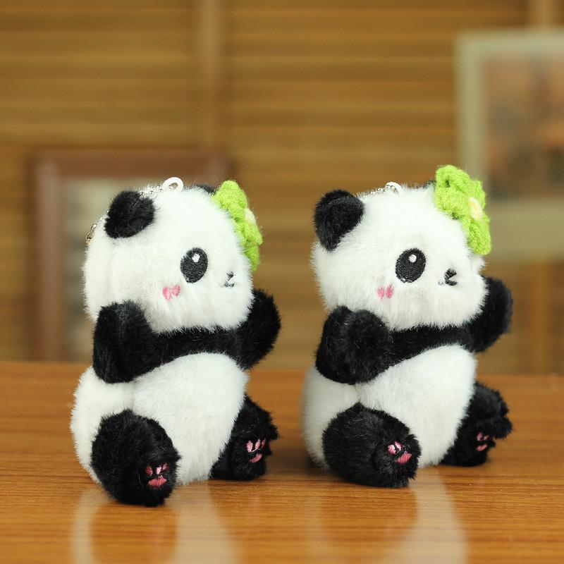 Toy Plush Panda Keychain Lightweight Filling School Travel Decoration Backpack