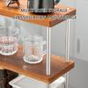 Multifunctional Wood Rack with 3 Layers Coffee Cup Display Stand Multilayer Storage Shelf Practical Cup Organizers