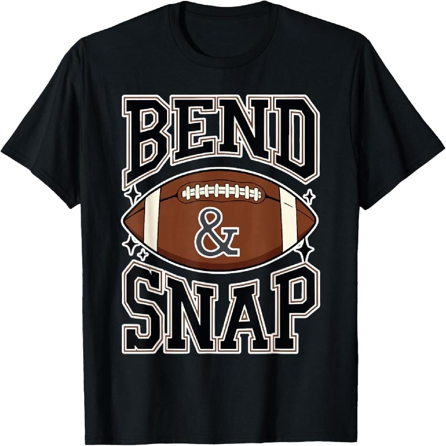 Funny Game Day Touchdown Season Cute Bend and Snap Football T-Shirt S