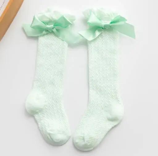0-3T Newborn Baby Girl Bowknot Middle Tube Socks Bow Knee High Long Cotton Lace Baby Socks Comfortable Children Princess socks