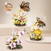 Loz Lighted Insect Set Building Blocks Flowers Diy Decoration Blocks 2025 New Creative Flower Clusters Room Decoration Gifts