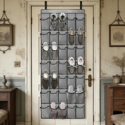 Over-the-Door Shoe Organizer 35 Pockets Mesh Breathable Storage Bag Hanging Shoe Storage Bag with Hooks for Door Closet Dorm Room