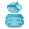Reusable Air Fryer Basket 2PCS Silicone Baking Pan with Handles, Square And Rectangular Nonstick Grilling Tray Oven Set, Liner for Roasting