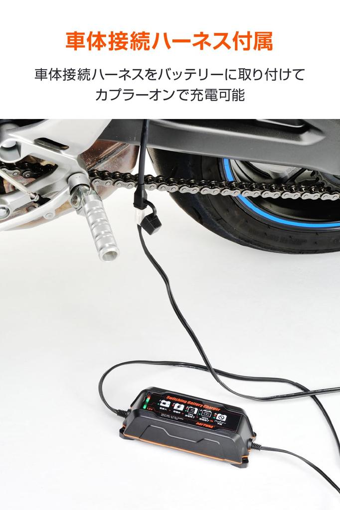 Daytona Motorcycle Charger with and Open Waterproof Switching Charger 95027 (Compatible Gel, Sealed, Type)