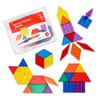 Edxeducation Transparent Pattern Blocks Tangram Play Brain Training Sensory Stimulation Shape Puzzle Developing Visual Perception with Light and