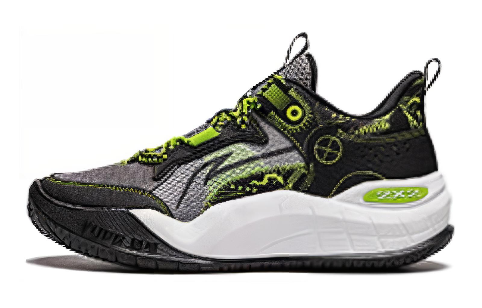 Li Ning YOUNG Domain LIGHT FOAM Synthetic Leather, Textile Lace Up Low top Children s Basketball Shoes Gray Green YKBU048-7 36