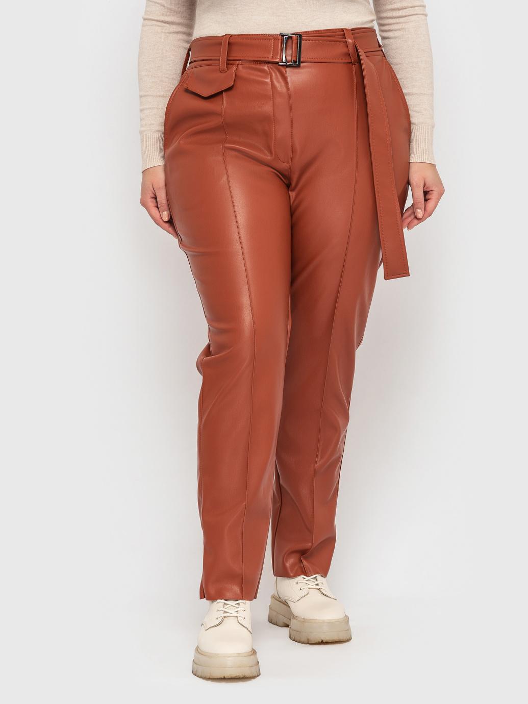 

Штани шкіряні Сіт Luzana 4XL колір темно terra cotta