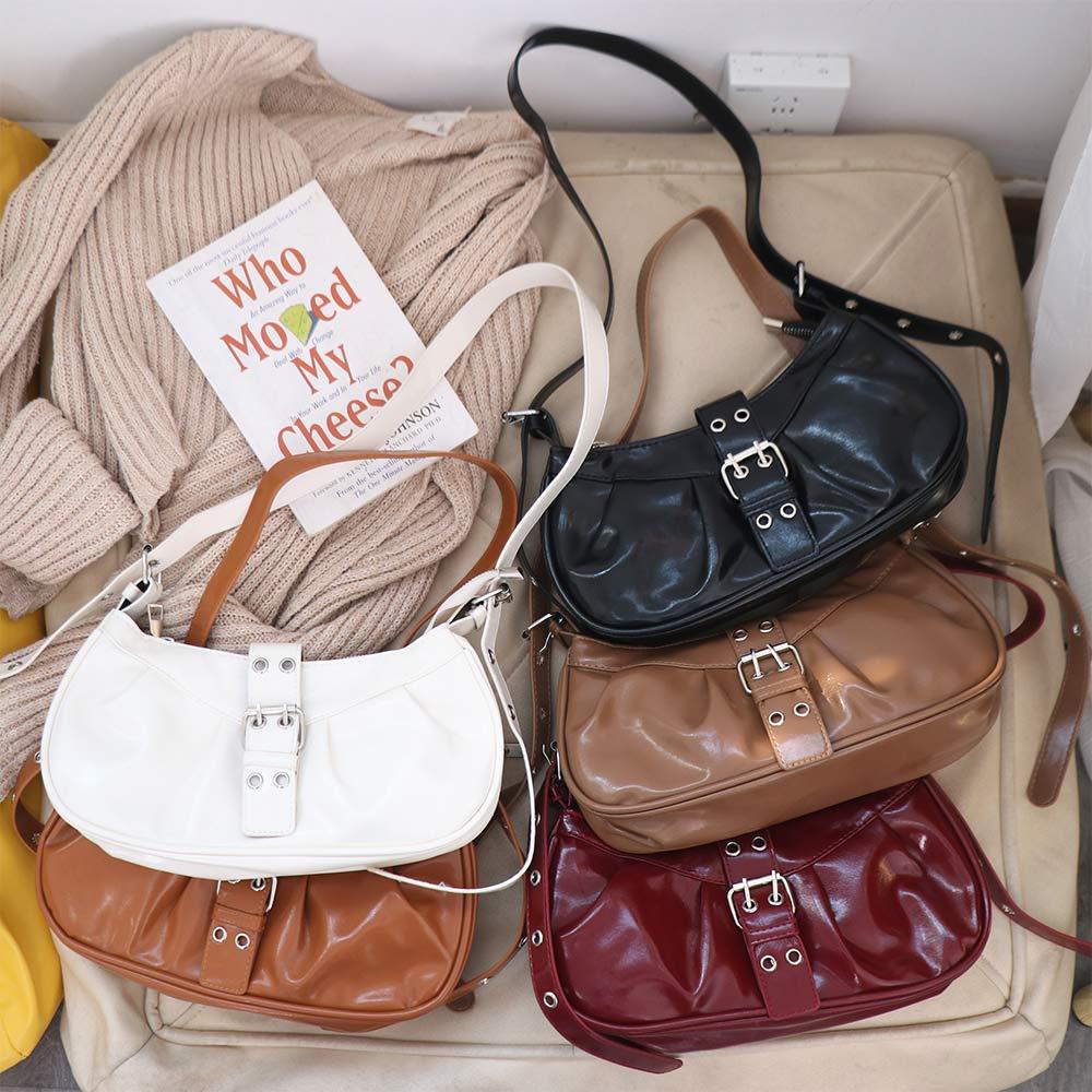 

Вінтажна сумка на плече Y2k Дизайнерська сумочка Spicy Girl Нова сумка під пахву з пряжкою Жіноча червоний