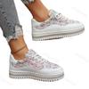 Fashion 2025 Spring Women's Casual Thick Sole Shoes Rhinestone Design Comfortable Versatile Sports Shoes Low Top Fashion Chunky sneakers