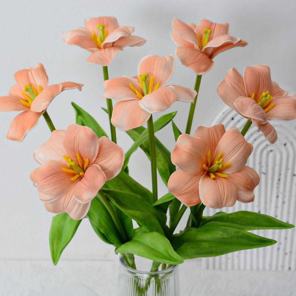 

Real Touch Artificial Tulips Flowers Retro Fake Flower Fake Plant Simulation Tulip Valentines Gift