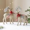Elegant Glittering Simulation Reindeer Flocking Fabric PVC DIY Glitter Deer Decor Elk Xmas Elk Decorations Party Craft