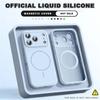 For Magsafe Liquid Silicone Phone Cases For iPhone 17 16 15 14 13 12 Pro Max 16 Plus Air Case Magnetic Wireless Charging Cover
