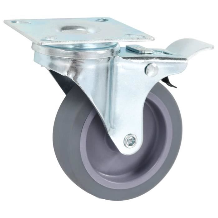 VidaXL Roulettes pivotantes avec double frein 4 pcs 75 mm