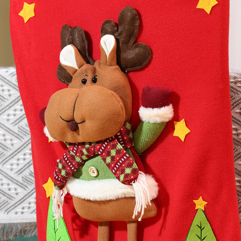 Christmas Chair Cover Snowman Santa Claus Elk Deer Chair Cover Christmas Table Decoration Dining Chair Cover Xmas Party Supplies