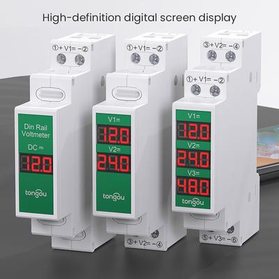 Compact DirectCurrent Voltage Meter DC11V 310V Intelligent LED Digital Display Voltmeter Rail Mount Voltage Detector