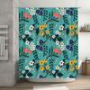 Bright Floral Shower Curtain Waterproof Fabric Bathroom Decor Blue Green Yellow Red White Flower Pattern Bath Rug Cover Size180x