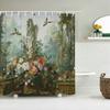 Tende da Doccia Angeli Stile Retro Europeo Tenda da Bagno Tessuto Impermeabile Decorazione Vasca da Bagno 180*180cm Tenda da Bagno Con Ganci