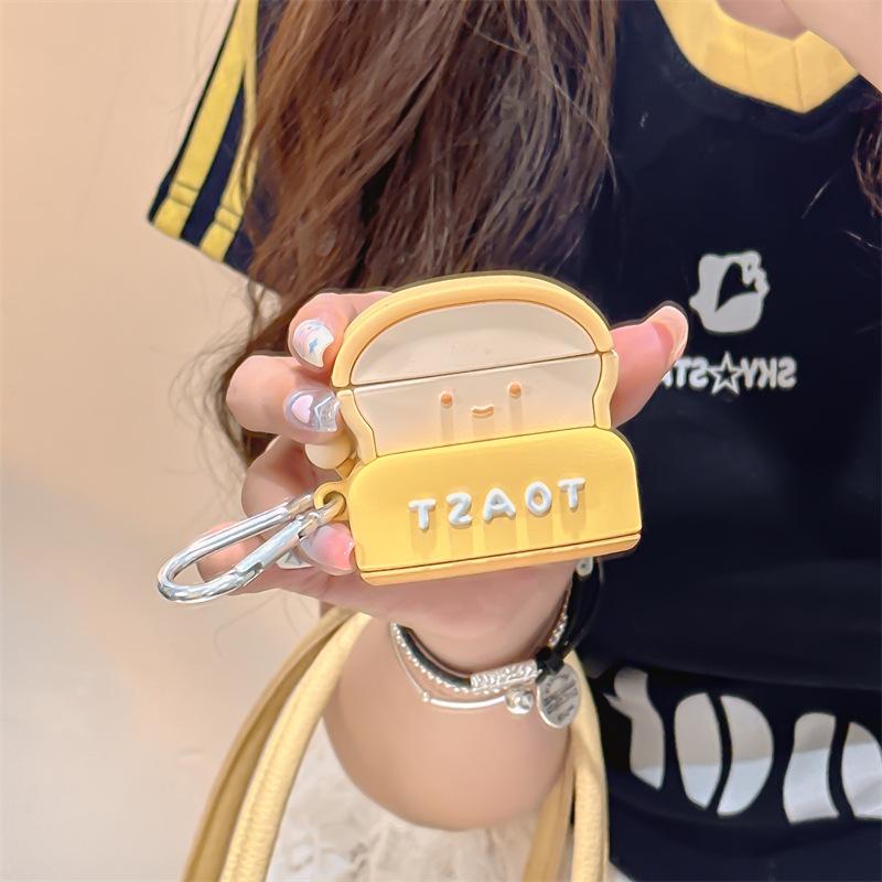 Toast Bread for AirPods 1 Generation Pro1 Apple Bluetooth Wireless Headset Cover 1/1/1 Generation Silicone Cartoon