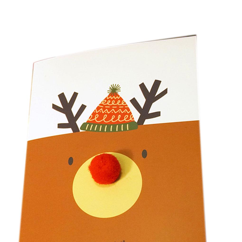 Unique Merry Xmas 3D Cartoon Animal Card Happy New Year Christmas Card Postcard Holiday Children Gift Cards