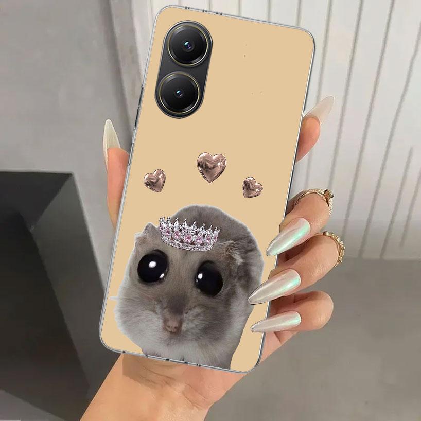Funny Sad Hamster Meme Phone Case for Xiaomi Poco X5 X6 X7 Pro F7 Ultra M7 Redmi 15 15C 13 13C 12 12C 10 10A 10C 9 9A 9C 9T Shel