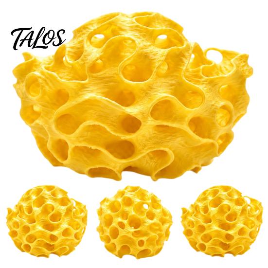 Fish Breeding Cave Aquarium Shrimp Cave, 3D Printed Honeycomb Betta Hide, Tank Ground Hideout, Porous Sphere Shelter for Guppy Small