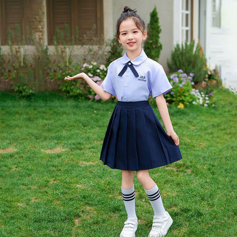 Thai Academy-Style Summer Graduation Uniform: Fashionable JK Skirt Set for Elementary Girls