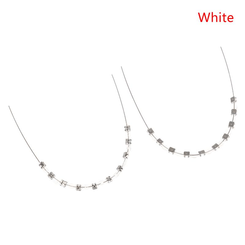 2Pcs/Pack Colorful Hook Temporary Tooth Decoration With Metal Wires Metal Bracket Orthodontic Ligature Ties Dental Decorations