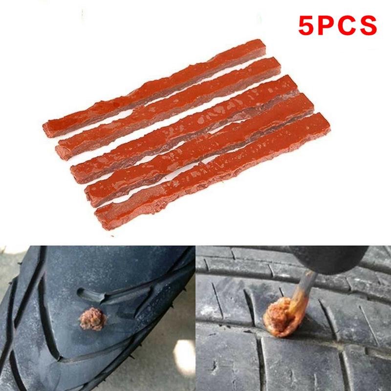 5Pcs Car Motorcycle Tyre Tubeless Seal Strip Plug Tire Puncture Repair Tool Kit