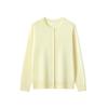 Fine anti-pilling high-count worsted all-wool light round neck long-sleeved knitted cardigan women's, autumn and winter