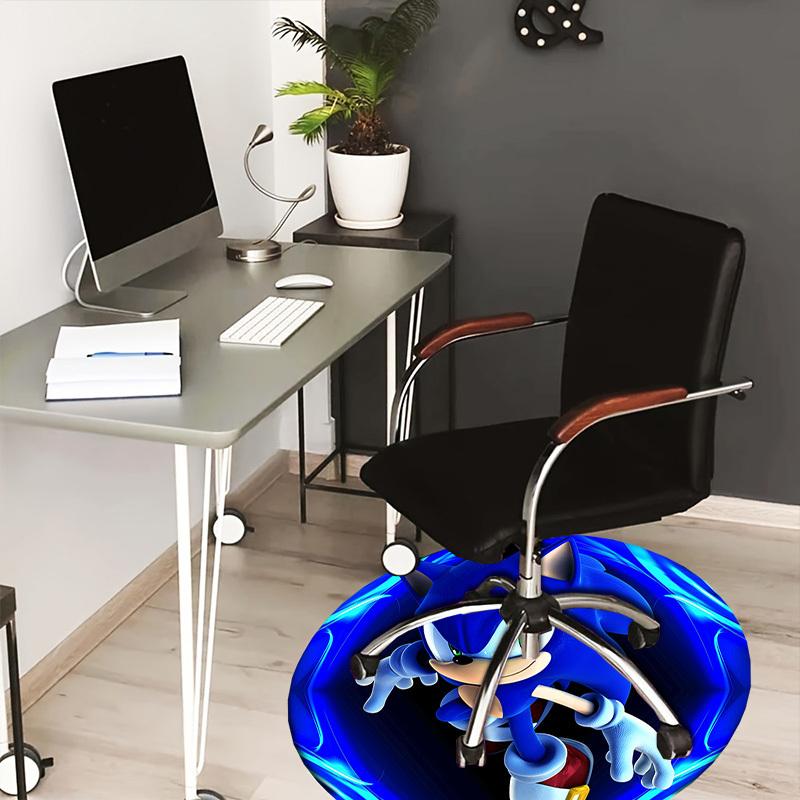 

1pc Sonic the Hedgehog Round carpet, Made of Polyester,Perfect for Decorating Office Chairs, Living Rooms,fplt080 80cm by 80cm