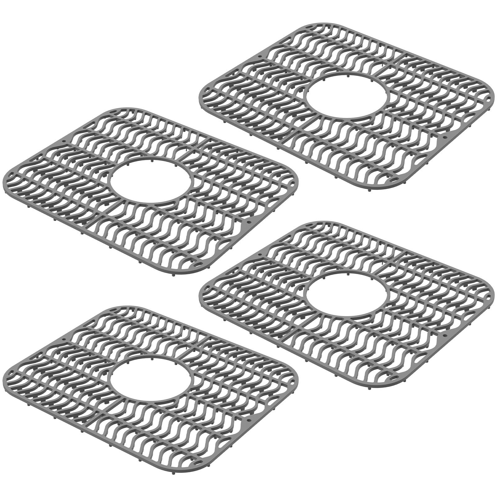 4 шт Силиконовый коврик для сушки посуды коврик для сушки коврик для слива воды коврики для защиты раковины для кухонного стола нескользящая подставка защита от ожогов M 5989₽