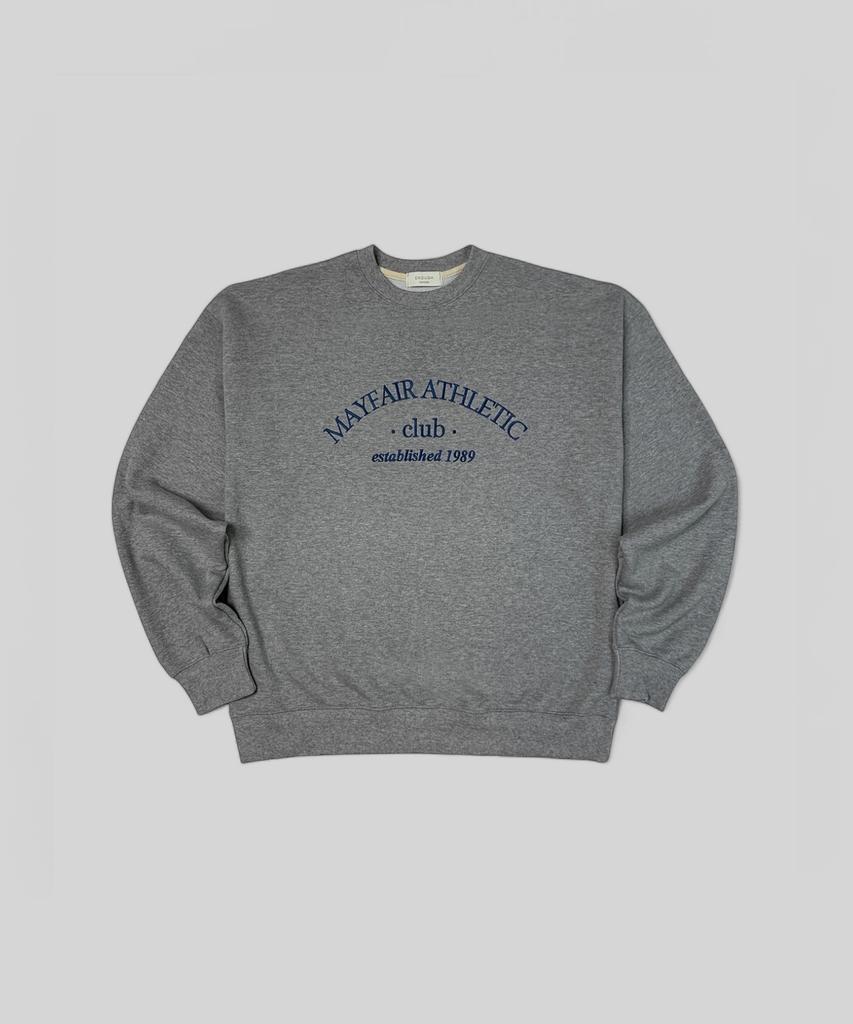 VANESSA 650G Mayfair Embroidered Sweatshirt_Melange Grey