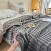 Solid Thickened Wide Striped Flannel Multifunctional Blanket, Can Be Used As Bed Sheet Cover Blanket, Sofa Blanket,nap Blanket