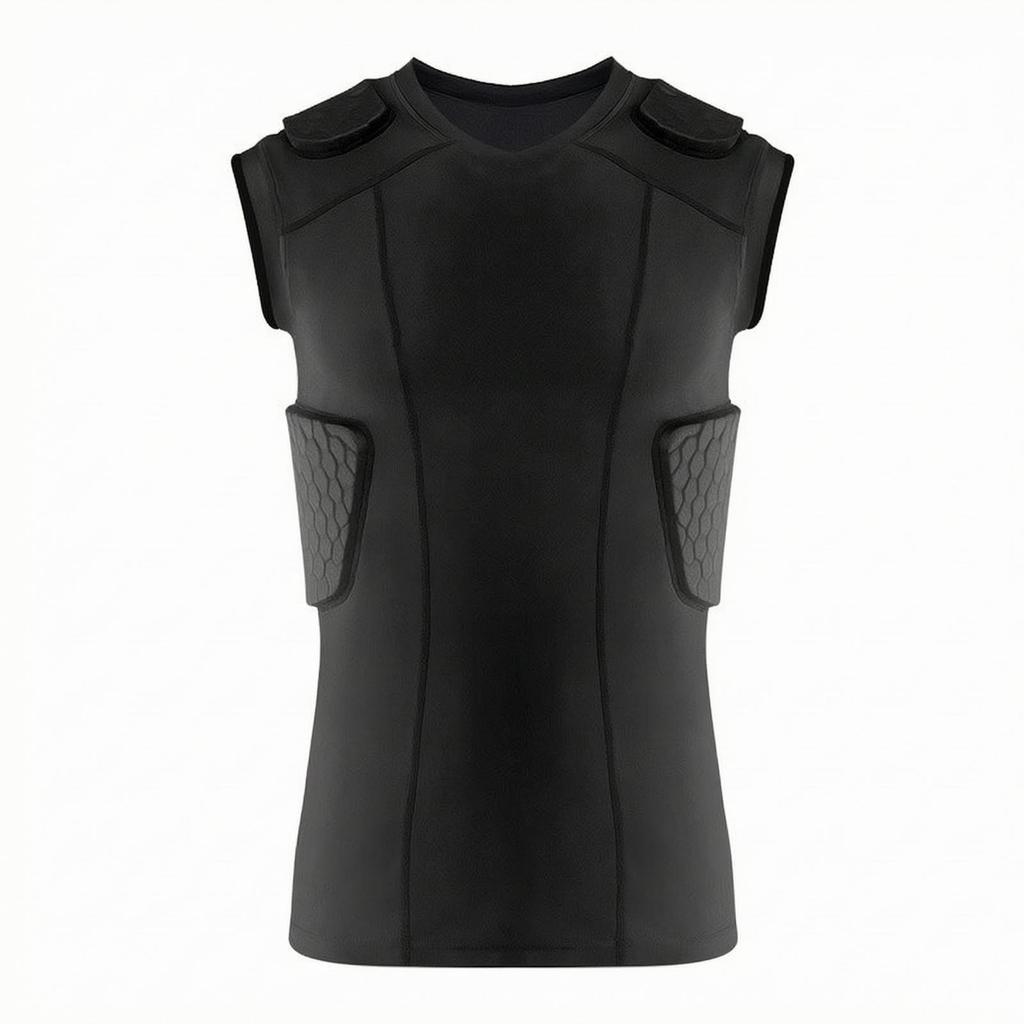 Sleeveless Padded Compression Vest Form-Fitting Safety Snug Shirt