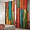 Flat Printing Curtain Colorful Wooden Panels Digital Printed Polyester Drapes Holiday Decorations Perfect Po Curtains Set Of 2 Made