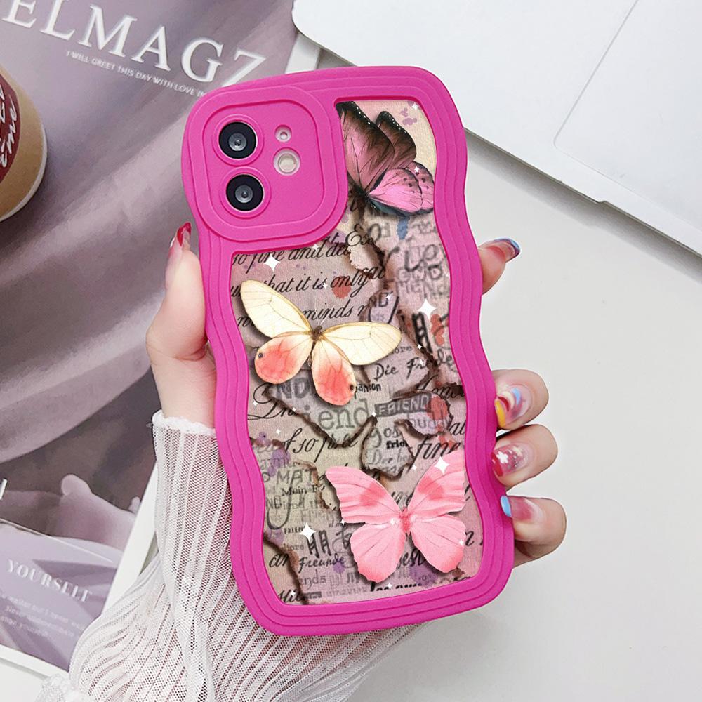 Mobile Phone Cases for iPhone 11 13 XR 15 Pro Max 12 14 Pro Max Case iPhone 16 7 Plus 8 Plus XS Max Big Wave Solid Color Cartoon Anti-drop Waterproof