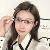 New Women Myopia Glasses Ladies Half Frame Anti-blue Light Prescription Glasses Men Finished Eyewear Business Glasses