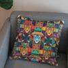 2D Colorful Leopard Art Pillow For Home Decor Pattern Cushion Cover Suitable For Sofa Bedroom Car Pillow Cover